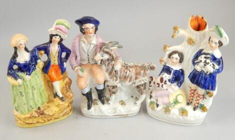 Three 19thC Staffordshire figures