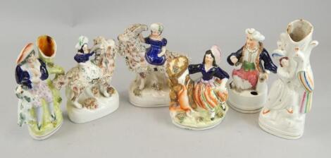 Various 19thC Staffordshire figures