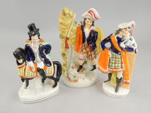 Three 19thC Staffordshire figures