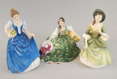 Three Royal Doulton porcelain ladies