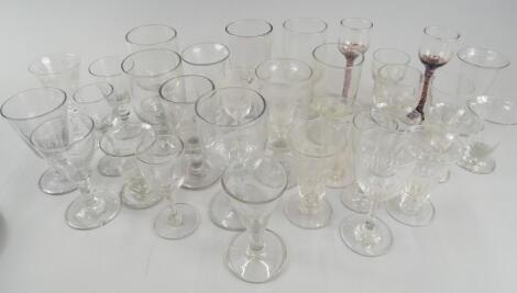 A quantity of 19thC and later drinking glasses