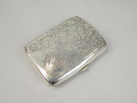 A George V silver cigarette case