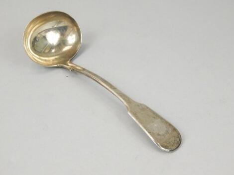 A Victorian silver Fiddle pattern ladle