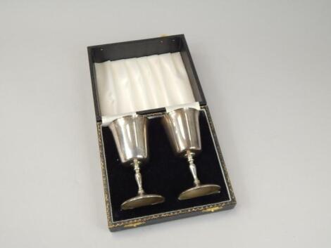 A pair of Elizabeth II silver goblets