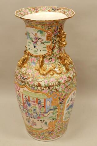 A large modern Chinese Canton style vase