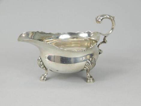 A George V silver sauce boat