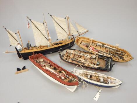 Five modern model ships