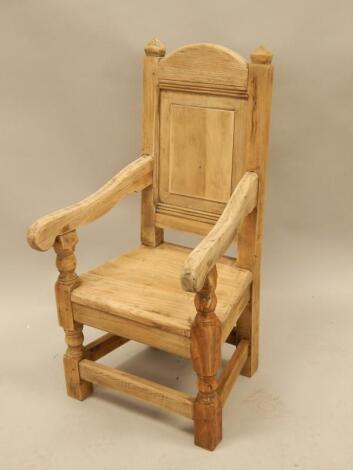 An oak child's chair in 17thC style