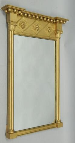 A 19thC gilt gesso overmantel mirror