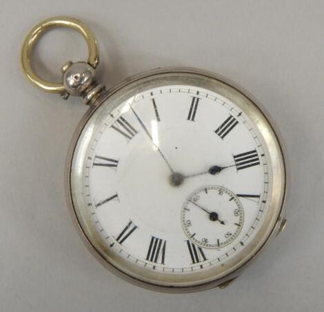 An early 20thC Continental white metal pocket watch