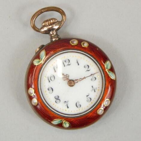 An early 20thC enamel fob watch