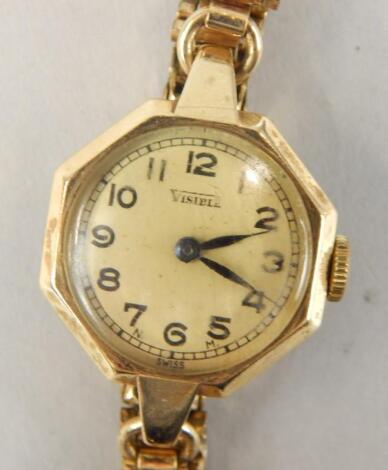 A 1920's style Visible ladies 9ct gold cocktail watch