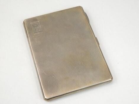 An Edward VII engine turned silver cigarette case