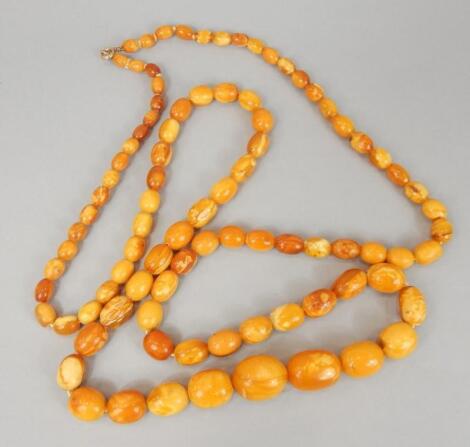 A butterscotch amber style beaded necklace