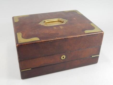 A late 19th/early 20thC leather writing box