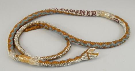 A Turkish prisoners of war beadwork snake