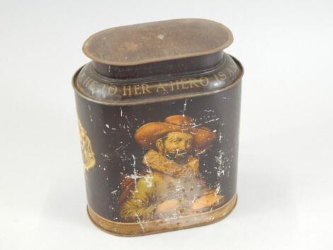 An early 20thC tin tea caddy