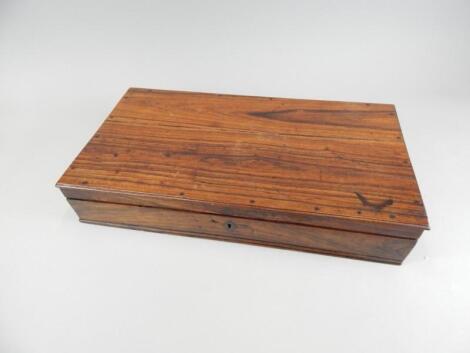 A late 19th/early 20thC solid rosewood workbox