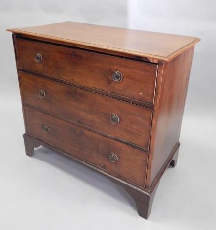 A 19thC mahogany chest of three drawers