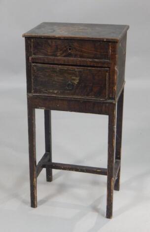 A late 18thC / early 19thC country made pine work table