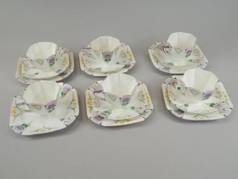 A Shelley porcelain part tea service