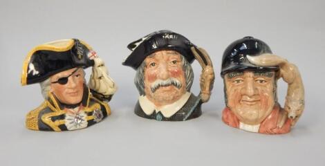 Three large Royal Doulton character jugs