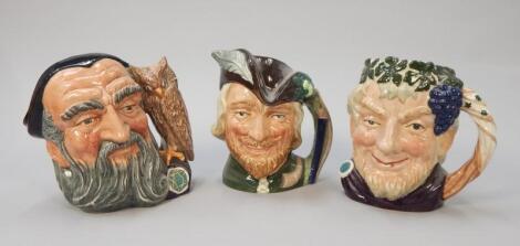 Three large Royal Doulton character jugs