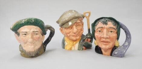 Three large Royal Doulton character jugs