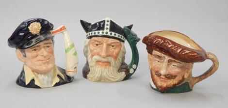 Three large Royal Doulton character jugs