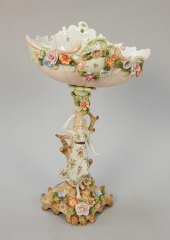 A late 19thC German porcelain centrepiece