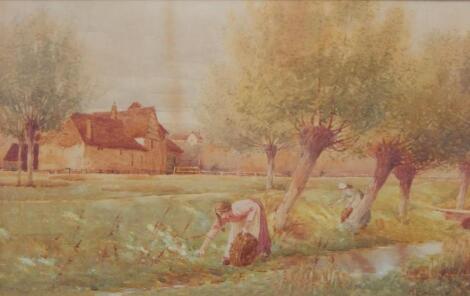 H. English (19thC/20thC). Rural landscape with figures