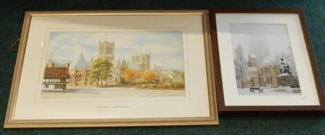 After R.G.Barton. Lincoln Cathedral signed limited edition print