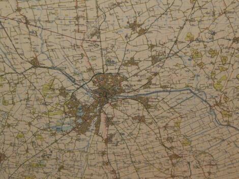 A modern laminated ordnance survey map