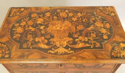 A late 18th/early 19thC Dutch walnut and floral marquetry commode - 2