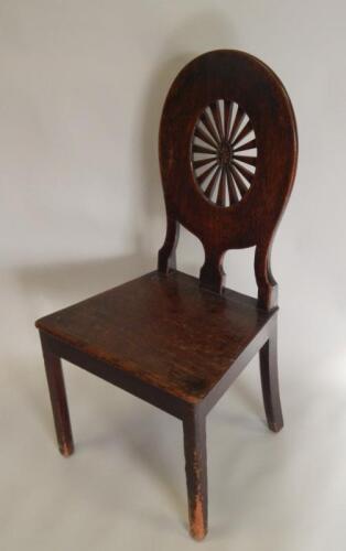 A George III mahogany hall chair