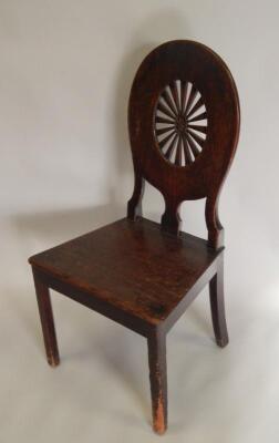 A George III mahogany hall chair