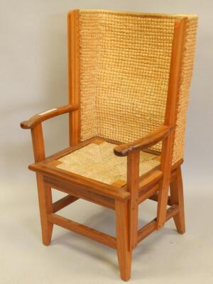 A 20thC hardwood Orkney chair