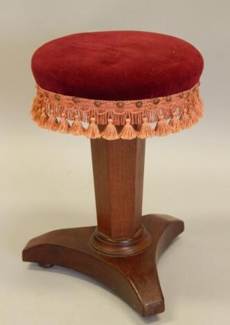 An early Victorian rosewood piano type stool