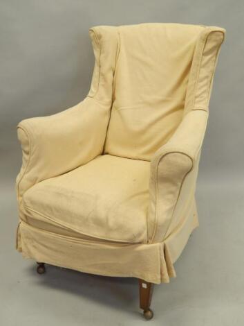 A late 19thC / early 20thC mahogany wingback chair