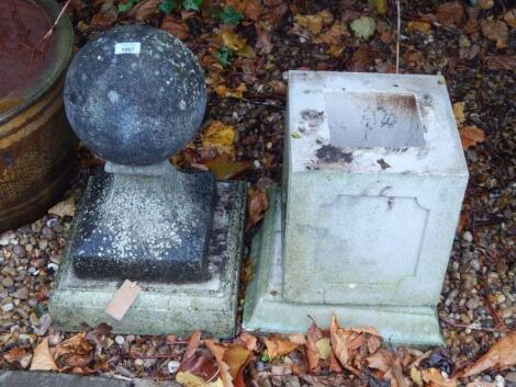 A gate post finial of spherical form