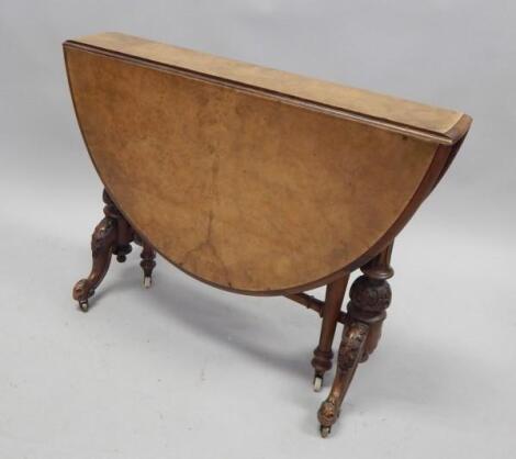 A Victorian burr walnut Sutherland table