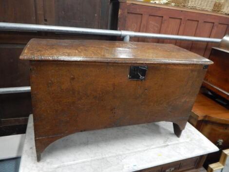 A 17thC planked oak coffer