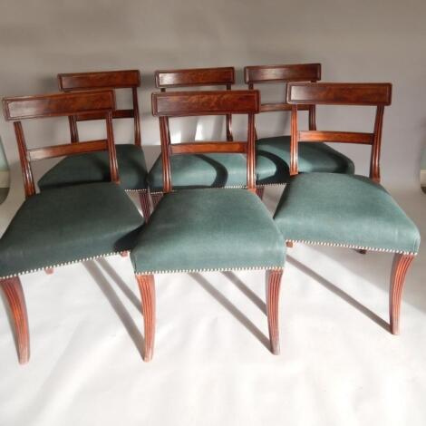 A set of six early 19thC mahogany dining chairs