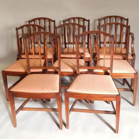 A set of eight mahogany dining chairs