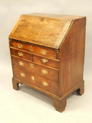 A 18thC walnut bureau