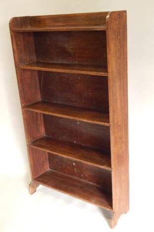 An oak open bookcase