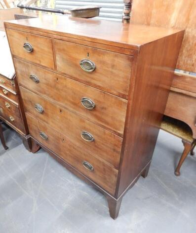 An early 19thC mahogany chest of drawers