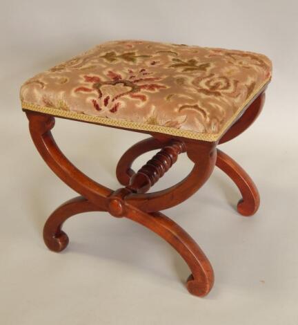 A Victorian mahogany stool