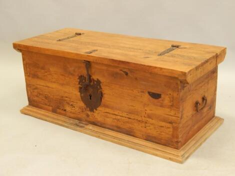 A Mexican type pine blanket chest