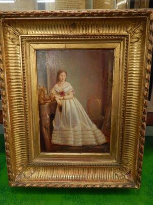 19thC British School. Young maiden in evening dress - 2